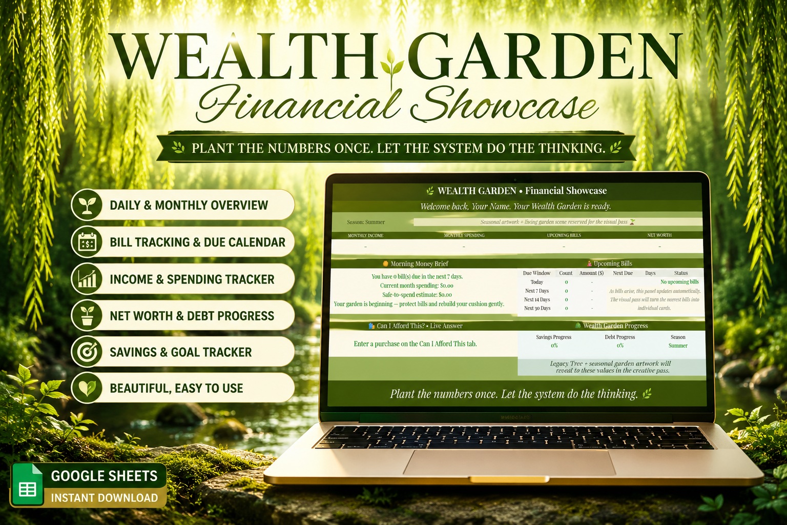 Wealth Garden Financial Showcase main display